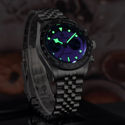 PAGANI DESIGN Panda Luxury Men’s Chronograph – Sapphire AR, Ceramic Bezel & Waterproof Elegance