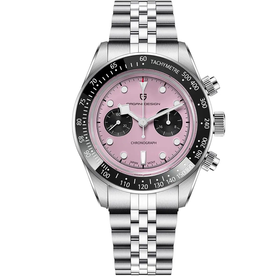 PAGANI DESIGN Panda Luxury Men’s Chronograph – Sapphire AR, Ceramic Bezel & Waterproof Elegance